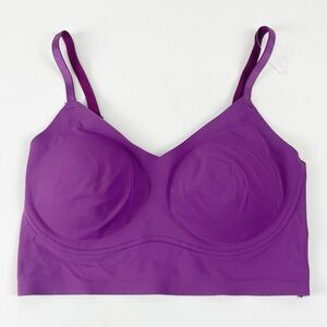 NEW True & Co Womens XS Purple Bra Bralette Pullover Adjustable Straps NWOT